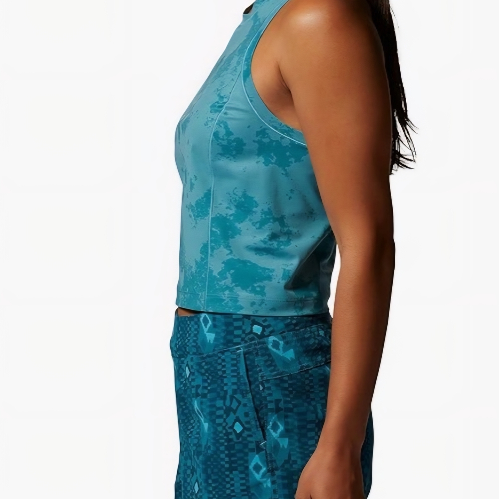 Mountain Hardwear Teal Patterned Top